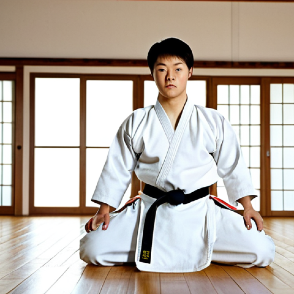 Focused Training**
"A Taekwondo student in a clean, well-lit dojang, wearing a crisp, white dobok, fully clothed, practicing a precise front kick. Perfect anatomy, correct proportions, natural pose, focused expression, wooden floors, appropriate attire, safe for work, professional, modest, family-friendly, high quality."
**