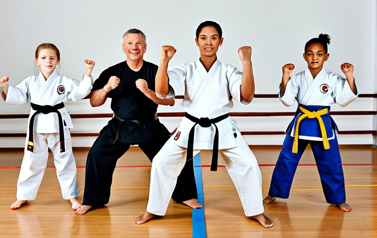 태권도 호신술 배우기 - **Image Prompt:** A Taekwondo student in a clean white dobok (uniform), practicing a front kick with... 태권도 호신술 배우기 - **Image Prompt:** A Taekwondo student in a clean white dobok (uniform), practicing a front kick with...